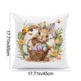 thumbnail image 3 of Dvkptbk Easter Rabbits Bedding Throw Pillows with Insert for Couch Sofa Bed Watercolor Flowers Eggs Cute Bunny easter decorations, 3 of 6