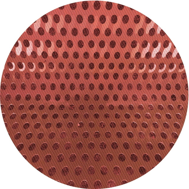 Ahgly Company Machine Washable Indoor Round Transitional Grapefruit Red Area Rugs, 3' Round