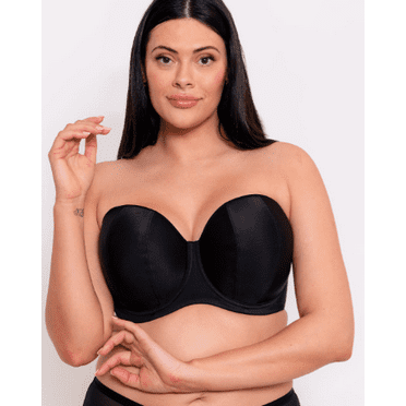 CURVY KATE Jet Black Luxe Strapless Multiway Underwire Bra, US 40J, UK 40GG, NWOT