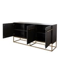 thumbnail image 4 of Benjara Ceny Sideboard Buffet Cabinet w 3 Doors- 71" Gray Oak Mango Wood, 4 of 5