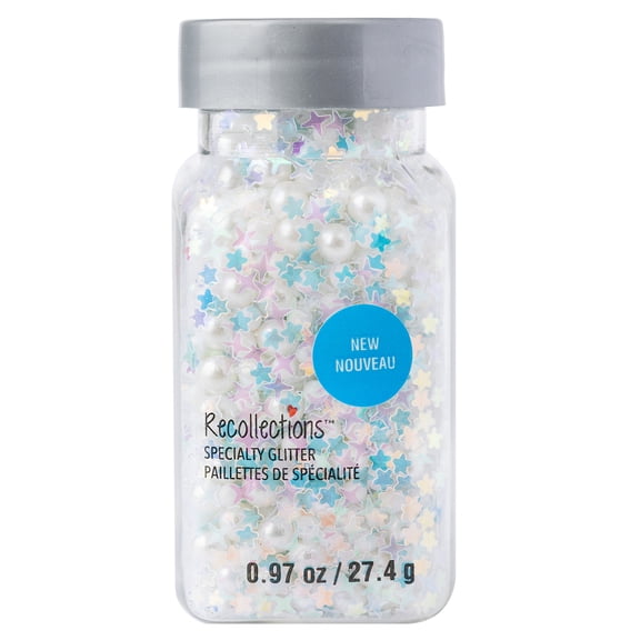 Recollections Pearl White Specialty Glitter - 0.97 oz Jar, Decorative Plastic Glitter for Paper Crafts & Invitations, 12 Pack