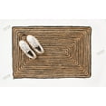 thumbnail image 2 of Rectangle Rug Natural Jute Rug Hand Braided Beige and Black Color Rounding Line Pattern Area Rug, 2 of 5