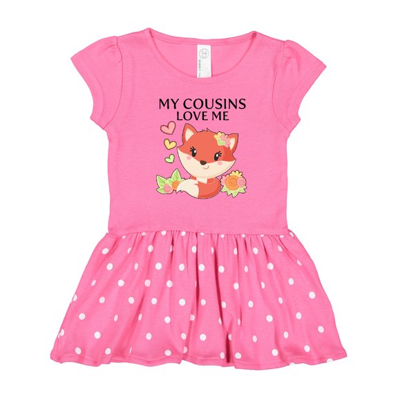 Inktastic My Cousins Love Me- Little Fox Girls Toddler Dress