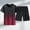 Red, variant on FRSASU Men's Summer Vacation Outfits 2 Piece Short Sleeve Gradient Graphic Shirt and Shorts Sweatsuits Sets Big Tall Matching Set Gray