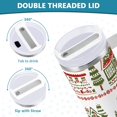 thumbnail image 3 of Yayeee 40oz Stainless Steel Tumbler with Straw and Handle Double-Wall Insulated Travel Water Bottle, Red Christmas House, 3 of 8