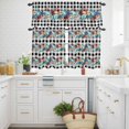 thumbnail image 3 of Summer Beach Kitchen Curtains Valances and Tiers Set of 3 Starfish Shell Coral Coastal Vintage Black Plaid Tier Curtains and Valance with Rod Pocket for Small Windows, 27.5"x24", 3 of 9