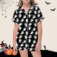 thumbnail image 2 of WEAIXIMIUNG Children's Leisure Printed Button Collar Short Sleeved Top Shorts Pajama Set 12-13 Years, 2 of 4