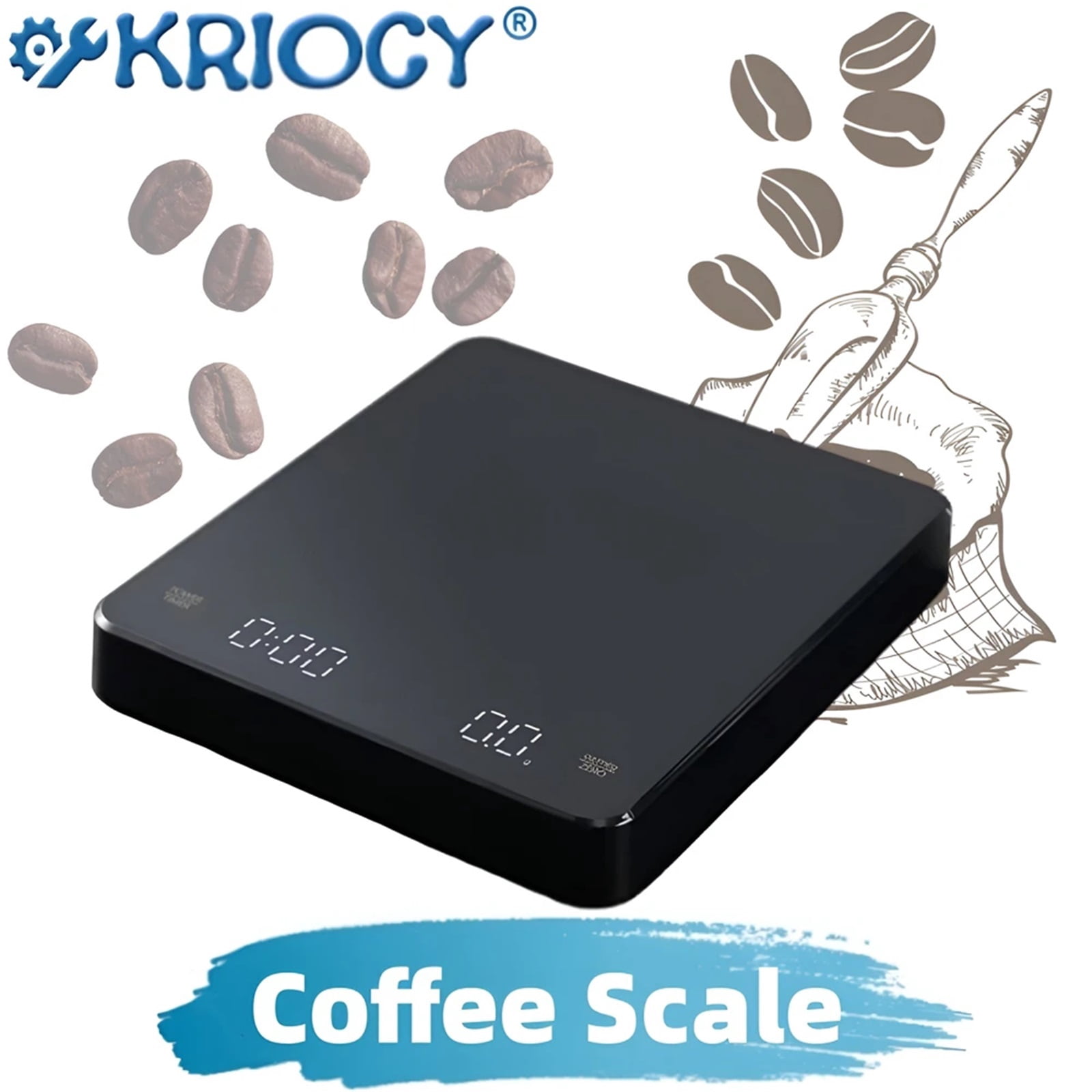 Digital Coffee Scale with Timer LED Screen Espresso USB 3kg Max.Weighing 0.1g High Precision Measures in Oz/ml/g Kitchen Scale