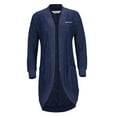 thumbnail image 2 of Women's Navy Penn State Nittany Lions Oversized Cuddle Tri-Blend Cardigan, 2 of 3