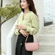 thumbnail image 5 of Bolso de mano tipo sobre clásico de piel sintética con efecto cocodrilo estilo retro para mujer, color rosa, 5 of 5