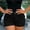 Black women cargo shorts with pockets a1, variant on Cagogo Women's Cargo High Waisted Shorts with Pockets Casual Summer Vacation Solid Basic Loose Shorts Travel Beach Lounge Trousers, Army Green XL