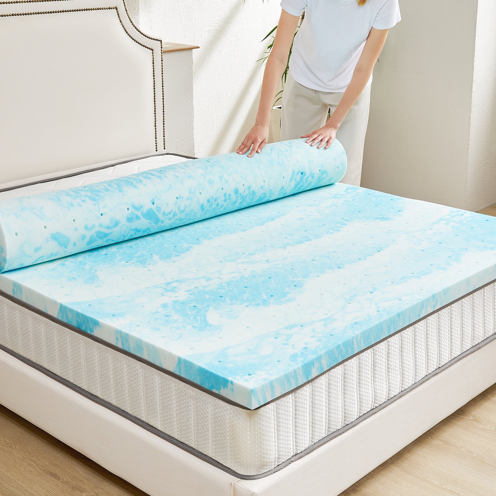 CONCETTA 2 inch Foam Mattress Topper, CertiPUR-US Certified, Queen