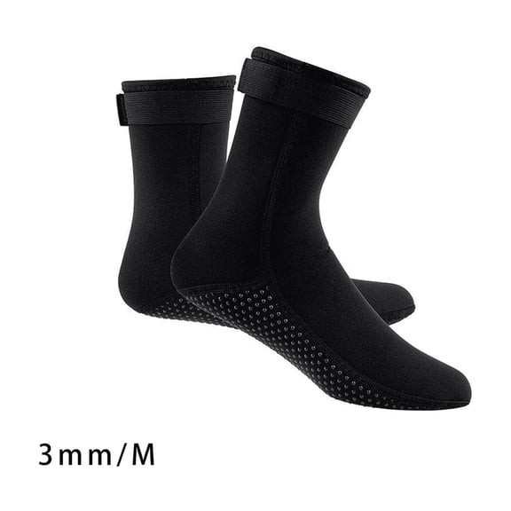 AUQ Wetsuit Socks,Comfort-Driven Beach Water Shoes,Stability-Boosting Swim Anti-Slip Socks for Wet Conditions,Black,M