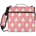 thumbnail image 2 of Zipper Binder with Shoulder Strap 2 inch 3 Ring Waterproof File Folder Organizer Bag 500 Sheet Ice Cream Pattern, 2 of 8