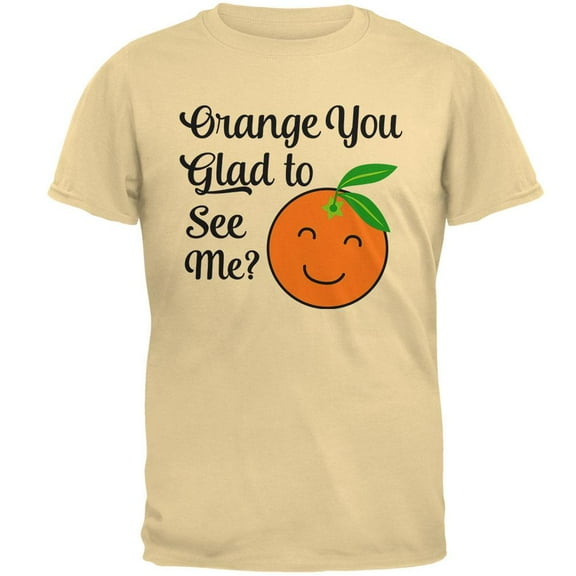 Fruit Orange You Glad to See Me Aren't Mens T Shirt Yellow LG