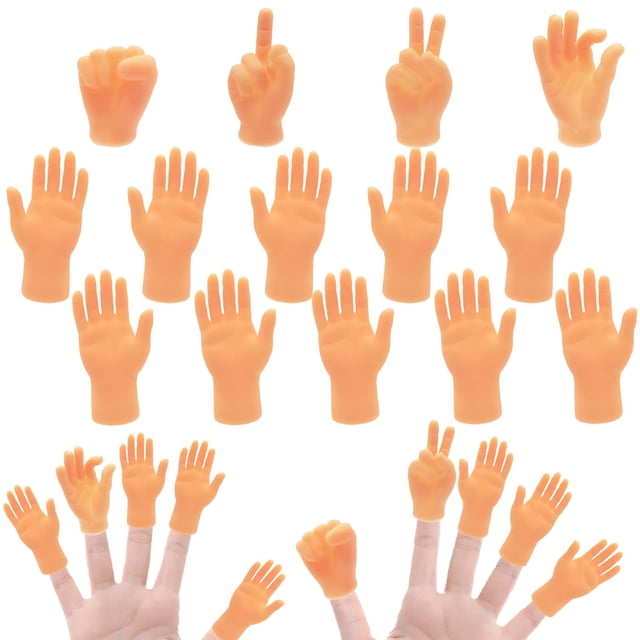 Minimarionetas de goma Finger Hands Woozettn, 14 unidades