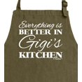 thumbnail image 2 of ThisWear Everything is Better in Gigi's Kitchen Apron for Crafting Two Pocket Apron Military Green, 2 of 7