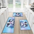 thumbnail image 3 of YIMEIS Wreath of small Highland cows Floral rug Soft Non-slip 2Pcs Flannel Mat and Kitchen Rugs,16''x24'' & 17''x47'',for Bathroom Entryway Bedroom, 3 of 10