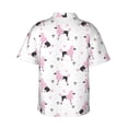 thumbnail image 3 of Balery Cute Poodle Dog Print Men's Hawaiian Shirts Short Sleeve Beach Shirt Relaxed Fit Vacation Button Down Shirts-3X-Large, 3 of 9