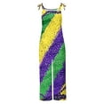 thumbnail image 5 of QATAINLAV Mothers Day Gifts Ladies Sleeveless Romper Comfy Adjustable Straps Mardi Gras Overalls Fashion Carnival Print Jumpsuit Cotton Linen One Piece Pants Multicolor XXXL, 5 of 6