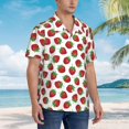 thumbnail image 3 of Susaid Hand Drawn Strawberry Print Hawaiian Shirts for Men Women,Hawaiian Summer Short-Sleeve Casual Relaxed-Fit Button-Down,Small, 3 of 7