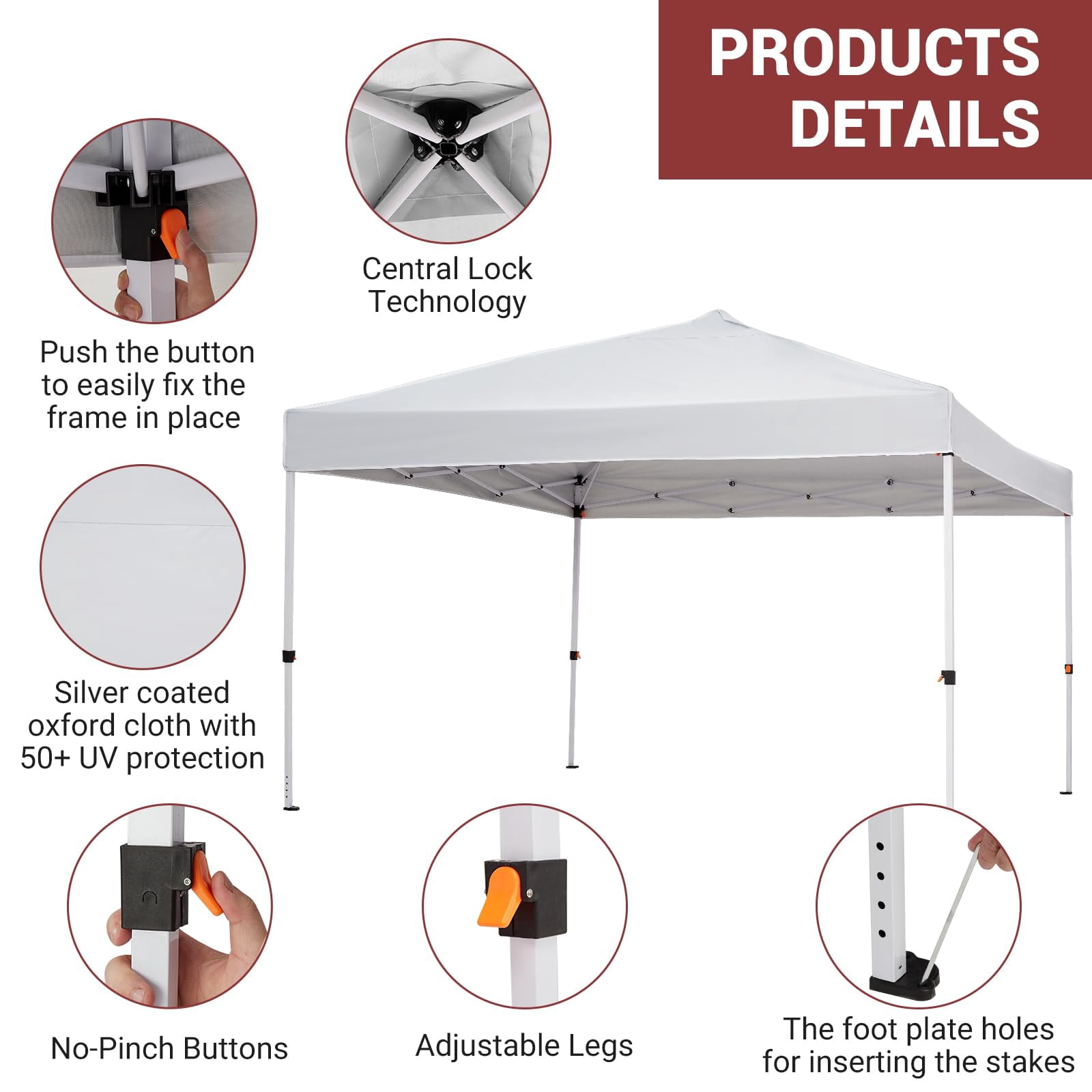 Huisuilinss Pop Up Canopy Tent,8/10FT Beach Tent,Commercial Outdoor Sun Shade,Waterproof Screen Tent,Portable Gazebo With Mesh Mosquito Netting/Side Walls For Events arties Camping Garden Outdoor