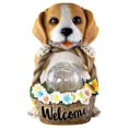 thumbnail image 2 of Outdoor Solar Garden Dog Statue Welcome Sign | Resin Puppy Lawn Ornament | LED Courtyard Patio Light | Weather-Resistant Yard Decor | Landscape Lighting Accent | 1 Pack, 2 of 6