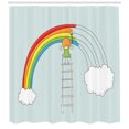 thumbnail image 3 of Ambesonne Cloud Shower Curtain, Doodle Girl on a Ladder, 69"Wx84"L, Multicolor, 3 of 3