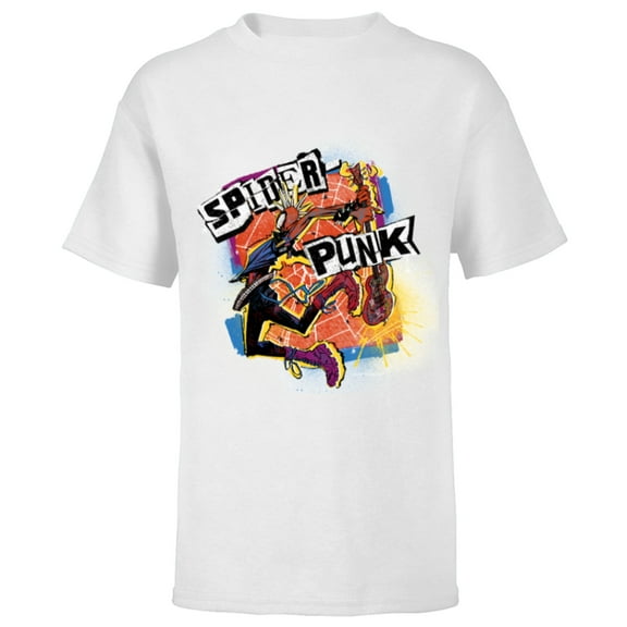 Marvel Spider-Man: Across the Spider-Verse Spider-Punk Smash - Short Sleeve T-Shirt for Kids - Customized-White