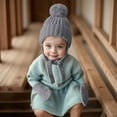 thumbnail image 2 of TAIAOJING Toddler Child For Knitted Knitted Hat Boys And And Warm Winter For Girls Hat Autumn Woolen Hat With Gloves Cozy Baby Daliywear 1-2 Years, 2 of 5