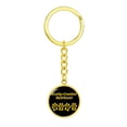 thumbnail image 1 of Curlycoated Retriever Mama Circle Keychain Stainless Steel or 18k Gold Dog Mom Pendant, 1 of 7