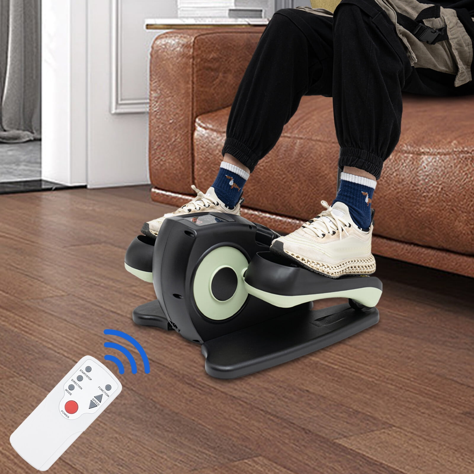 Under Desk Elliptical Machine for Seniors, Rehab Electric Sitting Leg Foot Pedal Exercise Equipment, Portable Trainer for Home Office with Remote Control