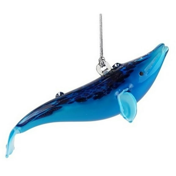 Dynasty Gallery 26892 Glassdelights Blown Glass Blue Whale Ornament 3.75 Inches