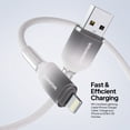 thumbnail image 4 of Powertek Frosty MFi Certified USB-A to Lightning Braided Charging Cable, 6 ft, White, 4 of 7