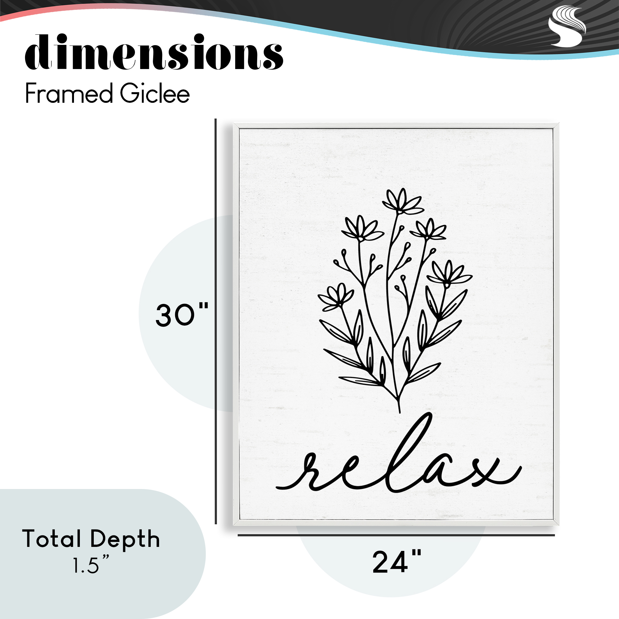 Bathroom Herb Relax White Framed Giclee Art, design by Lettered and Lined