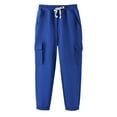 thumbnail image 6 of HILEELANG 3-Pack Boys' Sweatpants 5-15 Years Black/Charcoal/Blue Elastic Waist Pants 11-12T, 6 of 9