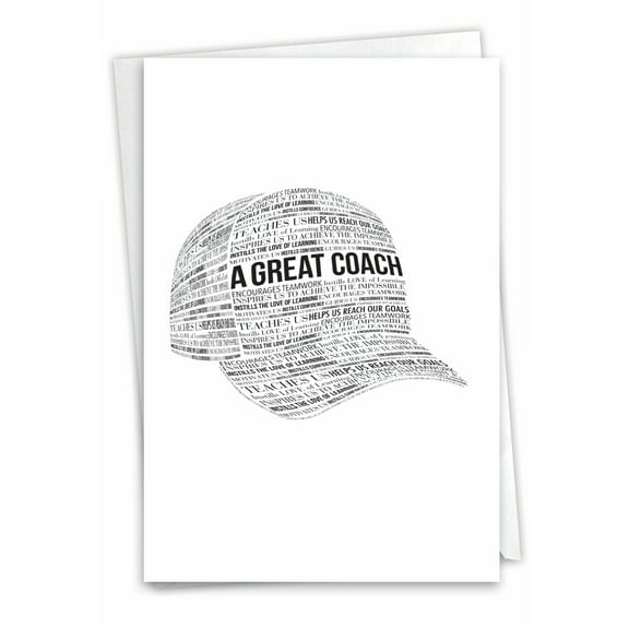 1 Funny Thank You Card with Envelope - A Great Coach C6767TYG-US