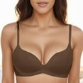 thumbnail image 2 of GPOECD Bras for Women T Shirt Bra with Push Up Padded Bralette Without Underwire Seamless Comfortable Soft Cup Wireless Bras for Women,Coffee,80AB, 2 of 5