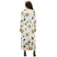 thumbnail image 2 of FKELYI Daisy Floral Bee Print Long Sleeve Maxi Dress for Women V-Neck Soft Casual Dress Flowy A-Line Dresses with Side Pockets for Party Wedding, L, 2 of 6