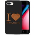 thumbnail image 1 of Case Yard Wooden Case for iPhone-8-Plus Soft TPU Silicone cover Slim Fit Shockproof Wood Protective Phone Cover for Girls Boys Men and Women Supports Wireless Charging I Love Istanbul Design, 1 of 7