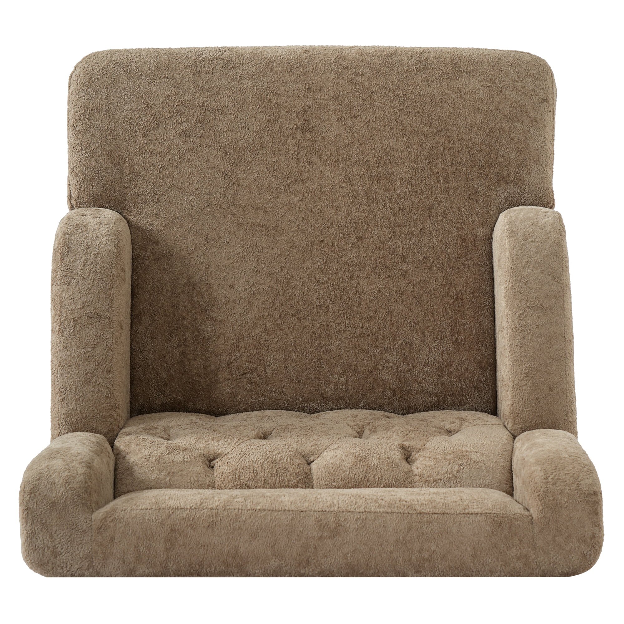 Leumius Accent Chair, Modern Tufted Armchair, Upholstered Single Sofa Chair for Living Room and Bedroom, Brown
