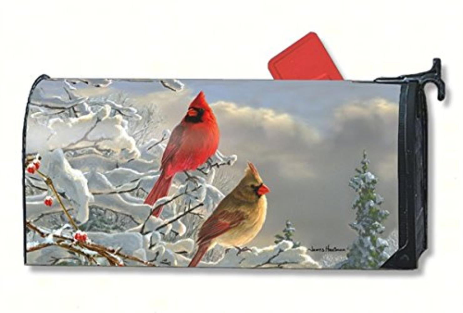 Winter Cardinals Mailbox Cover 01267, Part of Works collection