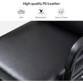 thumbnail image 3 of Faux Leather Home Office Chair, Swivel Task Desk Chair with Padded Cushion, Black, 3 of 8