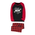 thumbnail image 4 of Family Christmas Pajamas Matching Set – Happy NEW Year Plaid Long Sleeve Top & Pants, Red & Black Holiday Sleepwear, 2-Piece Set for Teens & Adults, 4 of 7