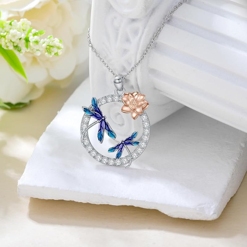 SOULMEET Ladybug/Dragonfly/Butterfly Necklace 925 Sterling Silver Unique Pendant Necklace Mother's Day Birthday Christmas Jewelry Gifts for Women Mother Wife