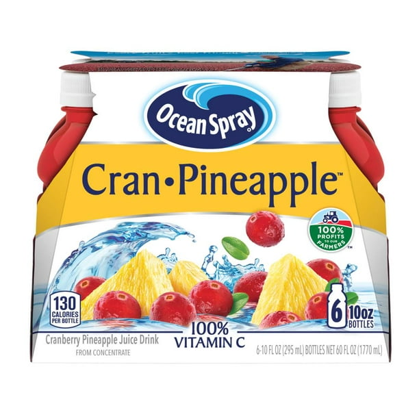 Ocean Spray Cranberry Pineapple Juice, 10 Fl. Oz., 6 Count Walmart