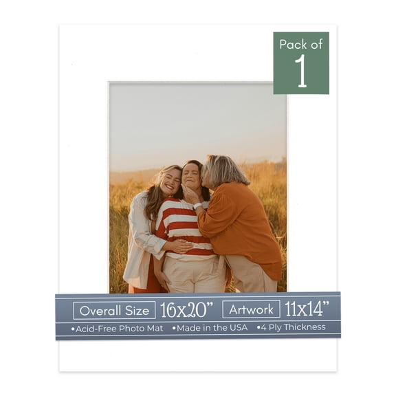 Off White Pebble Picture Frame Mat for 16x20 Frames - Fits 11x14 Photos - 1 Mat
