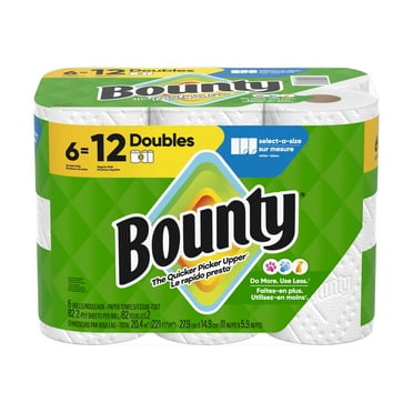 Bounty Paper Towels Select-a-Size, 6 Double Rolls