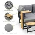 thumbnail image 3 of Greemotion Samara Modular Teak Solid Wood Sectional Sofa in Natural/Gunmetal, 3 of 14