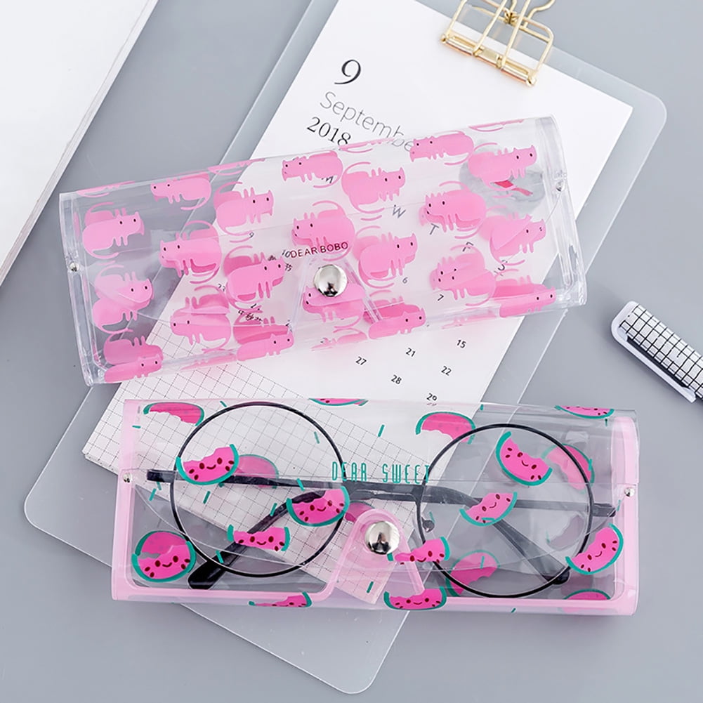 Hevirgo Transparent Cute Cartoon Animal Eyewear Glasses Case Sunglasses Protective Box Clear Plastic, Size: 15.5